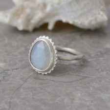 Moonstone Earth Shimmer Silver Ring